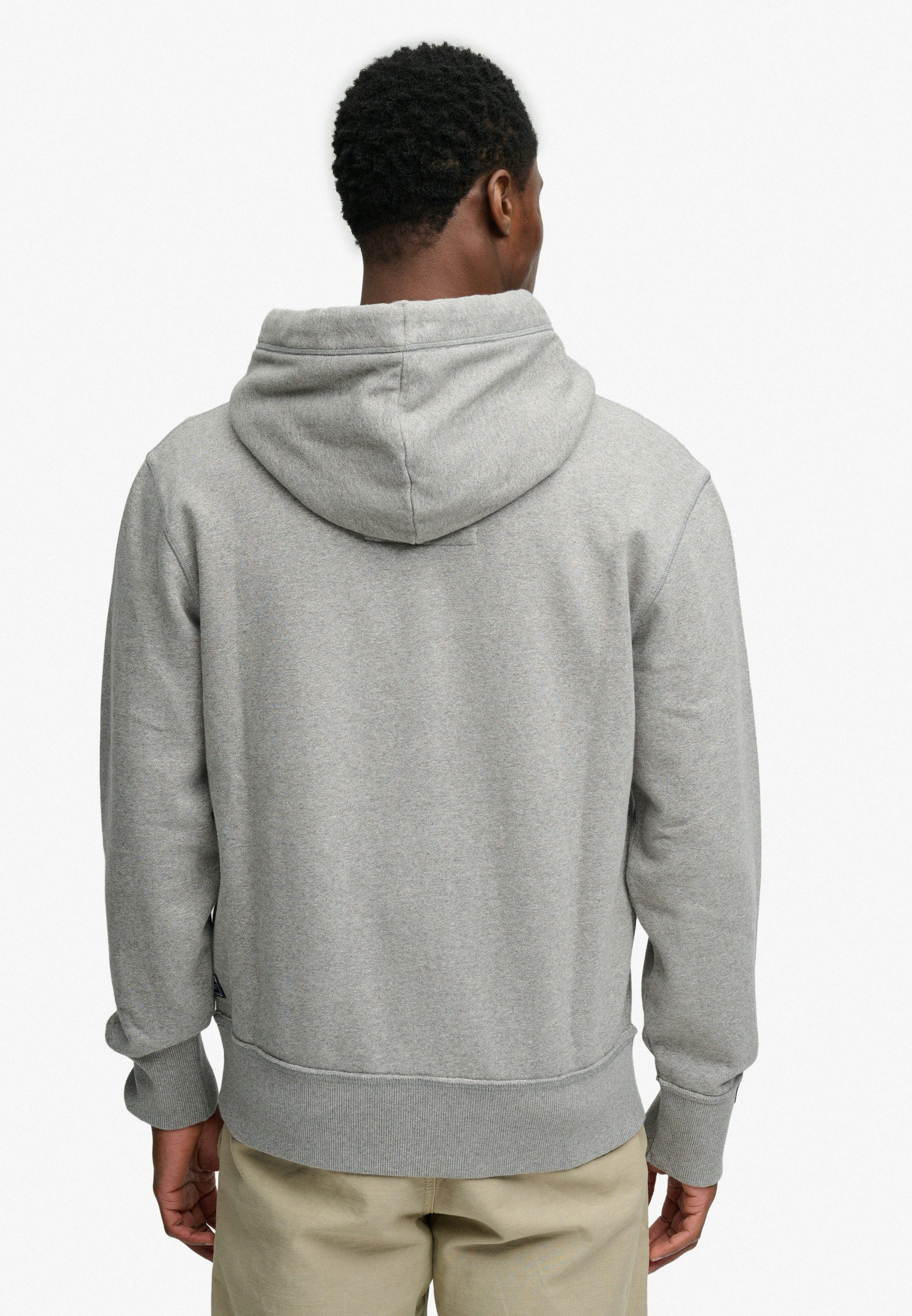 Superdry Kapuzensweatjacke VINTAGE ATHLETIC ZIPHOOD aus Baumwolle und angerauter Sweatware, Loose Fit, mit Reißverschluss