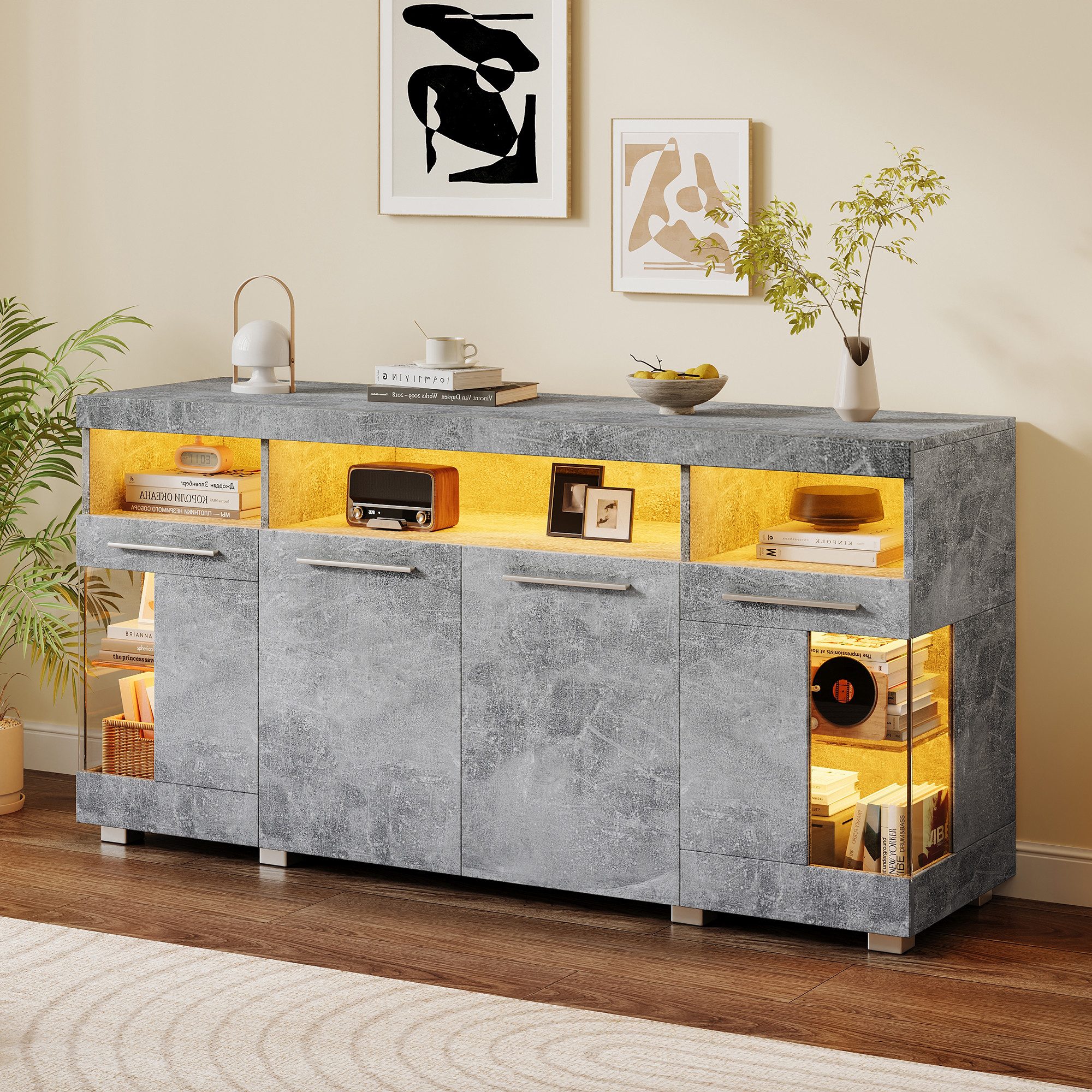 OKWISH Sideboard Seitenschrank (Beistelltisch Kommode, Anrichte, günstig online kaufen