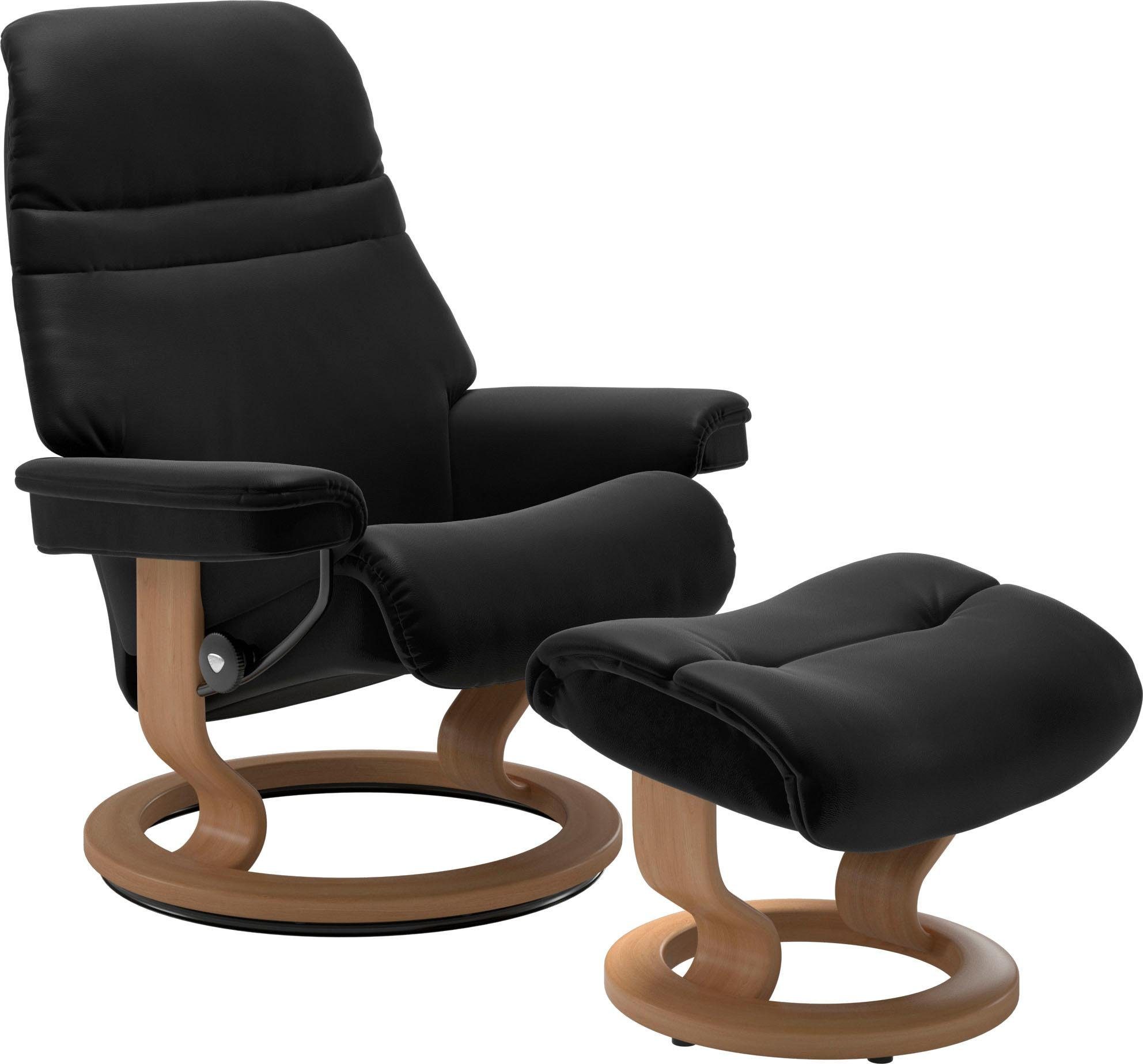 Stressless® Relaxsessel Sunrise (Set, Relaxsessel mit Hocker), mit Classic  Base, Größe M, Gestell Eiche