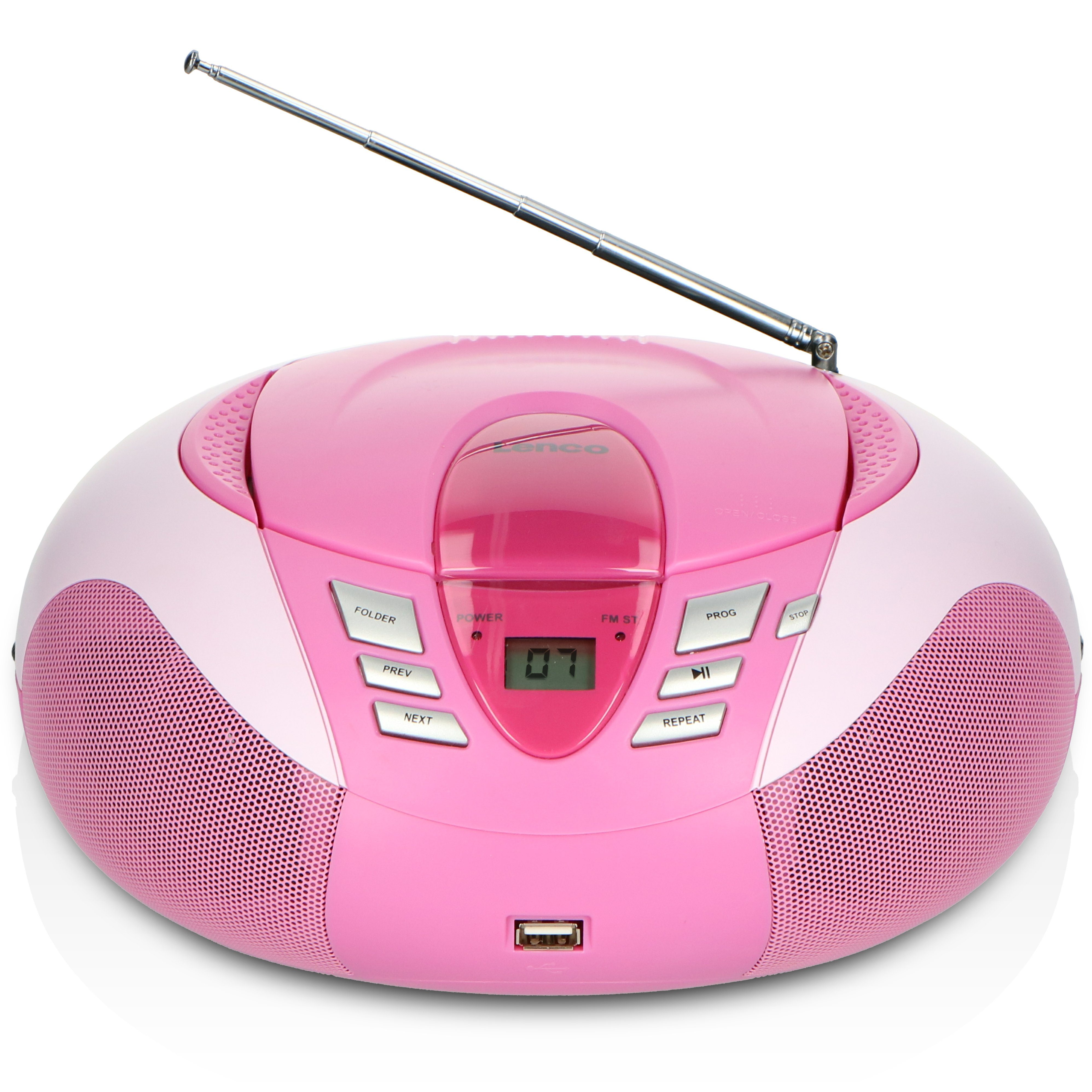USB (FM) Pink SCD-37 CD-Radiorecorder Lenco