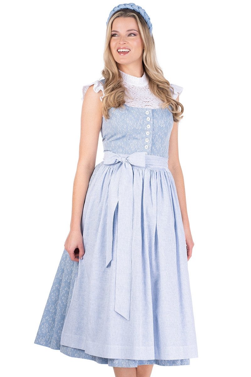 Hammerschmid Dirndl Dirndl lang 2tlg. - KOFLERSEE - blau gemustert – Bild 2 von 5