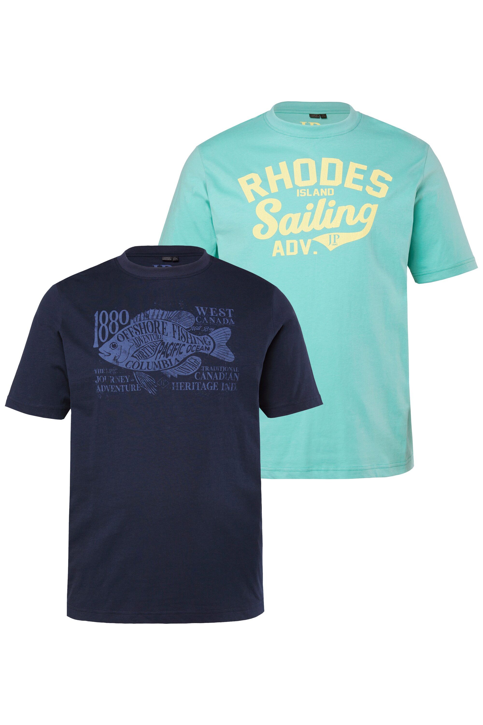 T-Shirt T-Shirts 2er-Pack Halbarm Print bis 8 XL