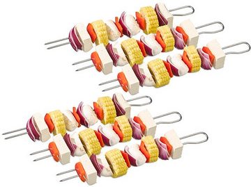 Buddy's Grillspieß Buddy BBQ (Set, 6-St), Doppelspieße, Schaschlikspieße, Fleischspieße, Edelstahl, 9 cm