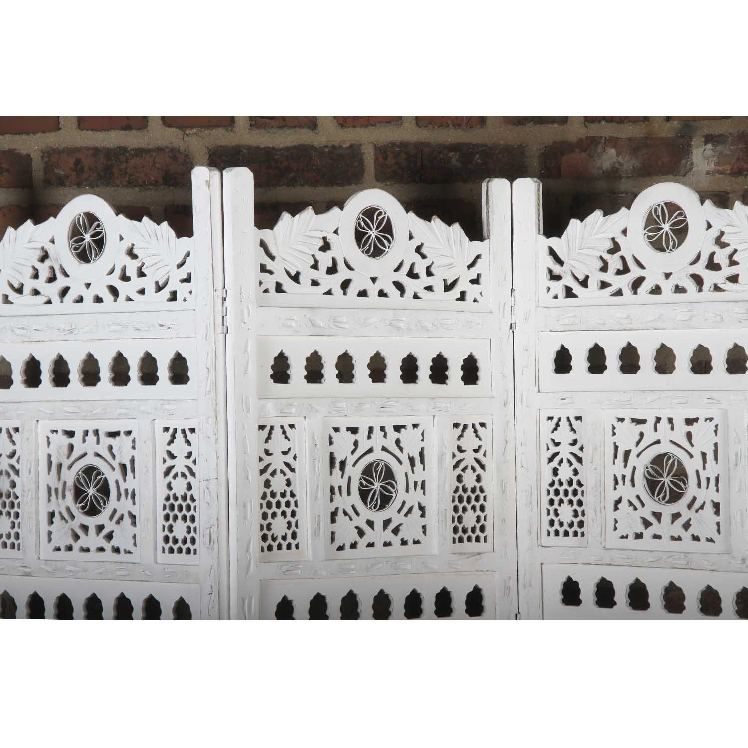 Casa Moro Paravent Indischer Holz Paravent Ramez Handmade Raumteiler 3-teilig 152x182 cm, Spanische Wand PV5510