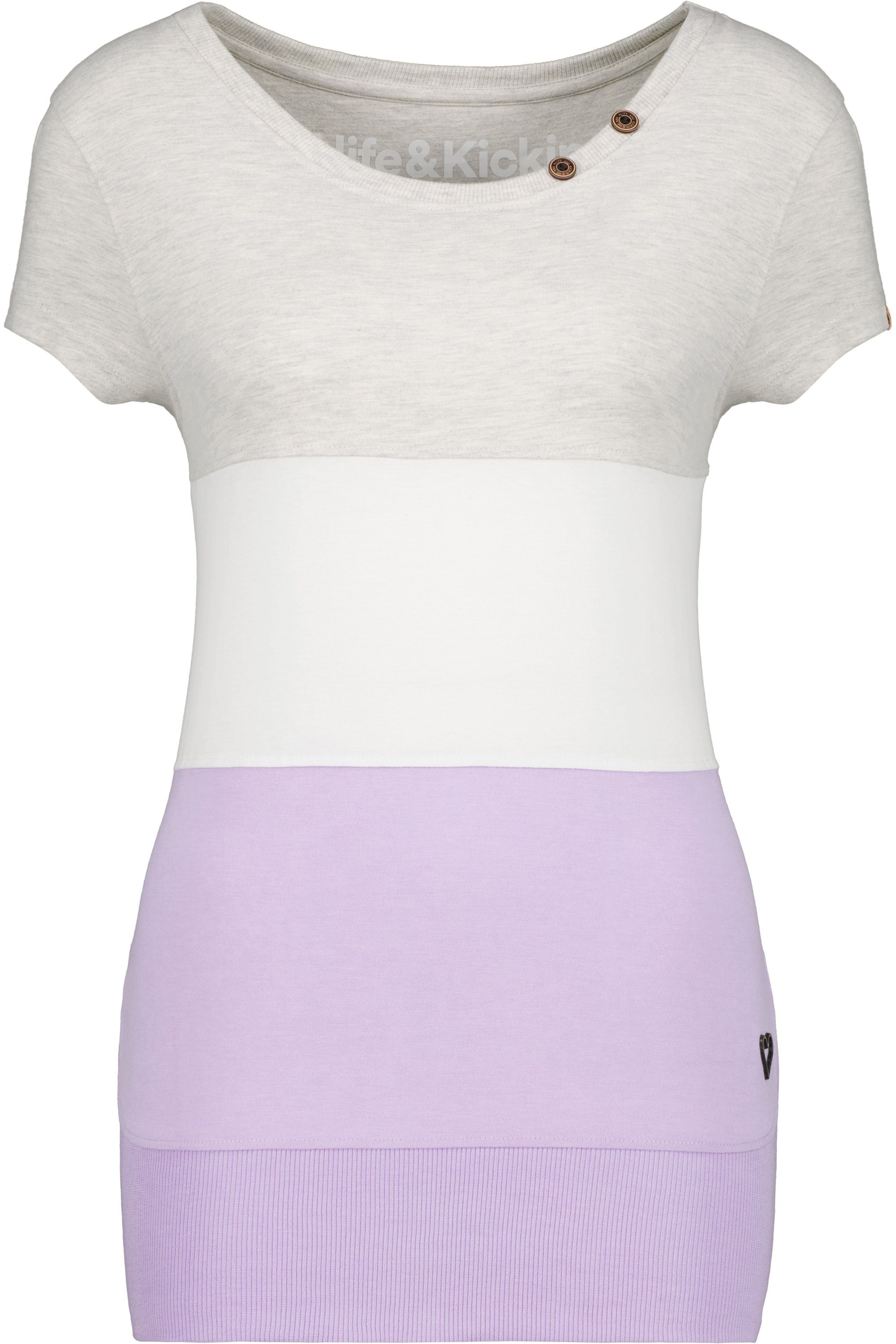 Alife & Kickin Rundhalsshirt CoriAK lavender A Shirt Damen Shirt Kurzarmshirt, digital melange