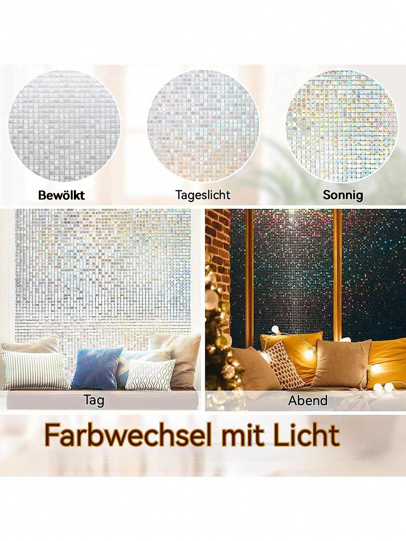 HomeBella Fensterfolie Statische Fensterfolie blickdicht Sichtschutz ohne Kleber, fuer Bad Kueche und Wohnraeume – Bild 5 von 5