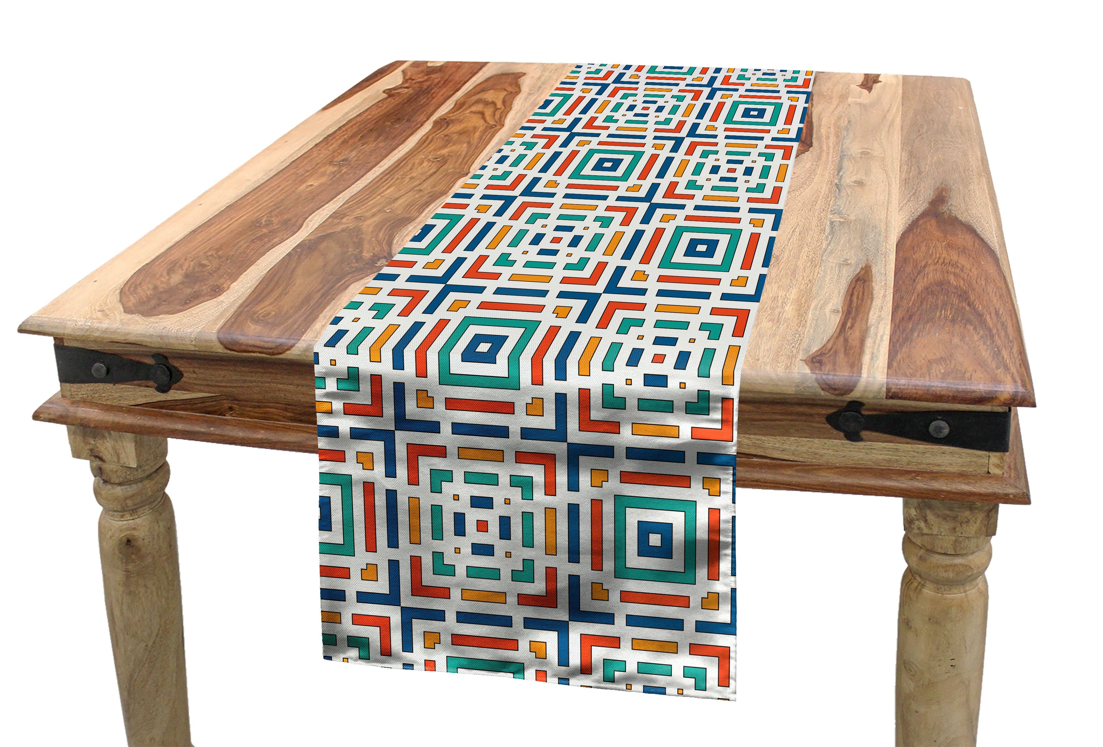 Geometrisch Streifen-Design Abakuhaus Tischläufer Rechteckiger Gewinkelten Dekorativer Tischläufer, Esszimmer Küche