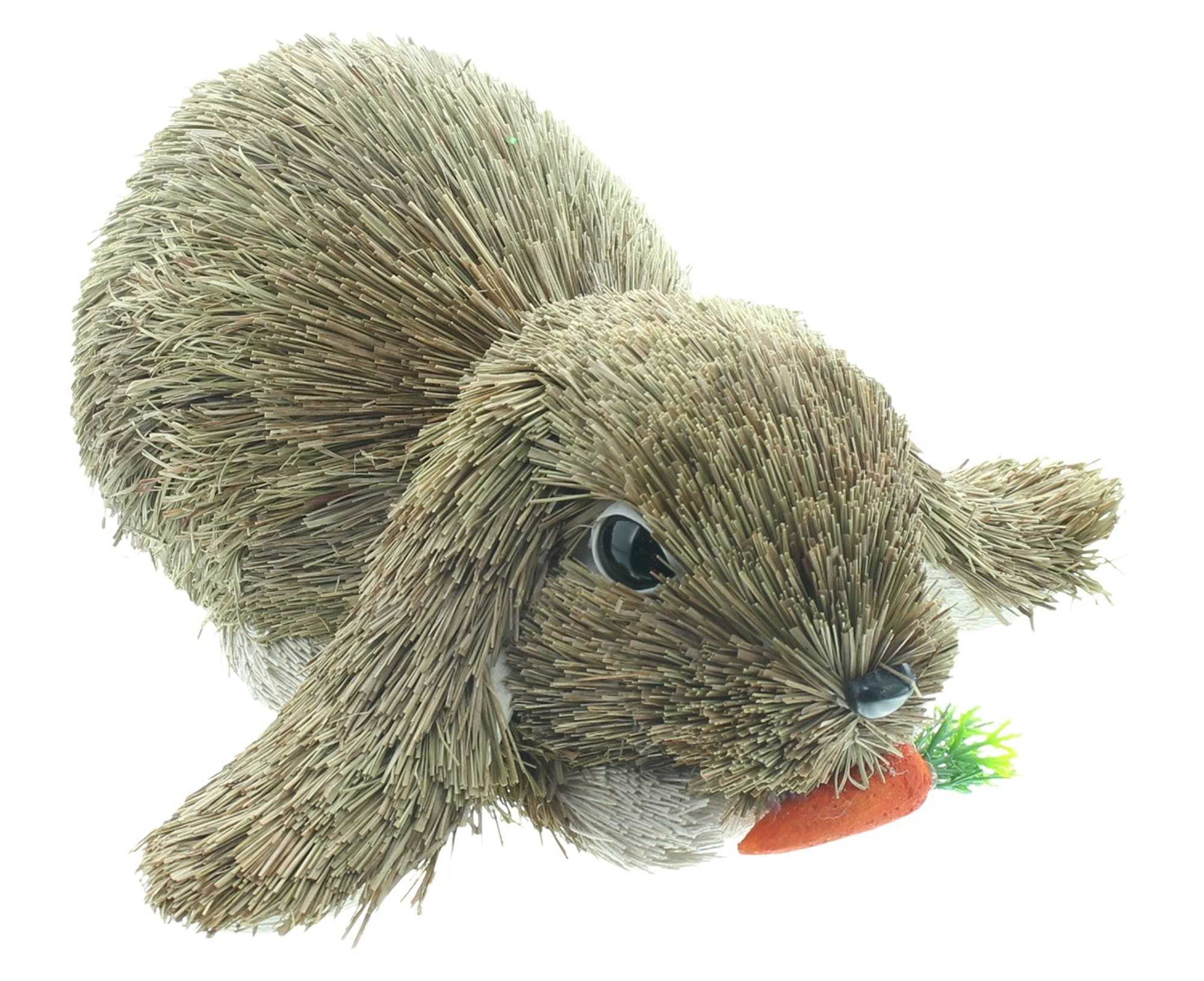 Dekoleidenschaft Osterhase "Mümmelhäschen" Hasenfigur aus Stroh 18x17x9 cm, Osterdeko, Osterfigur, Dekofigur Hase