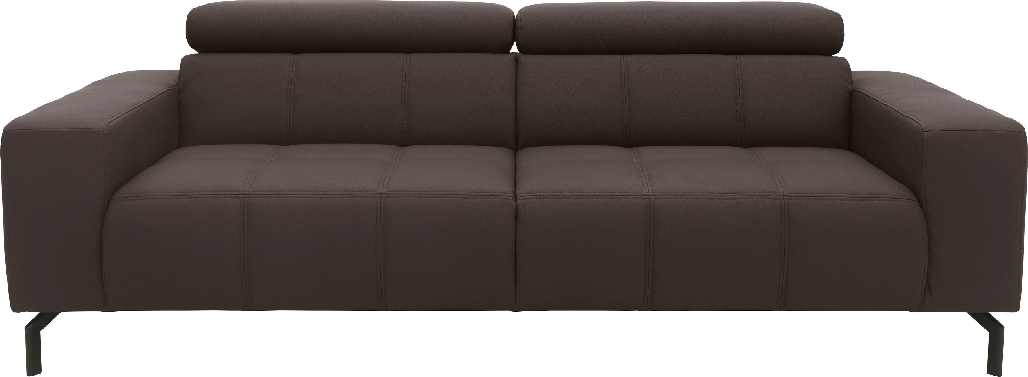 DOMO collection 2,5-Sitzer Cunelli zeitlos und elegant, moderne Sitznähte als Designelement, wahlweise mit 6-fach verstellbaren Kopfteilen, fester Sitzkomfort