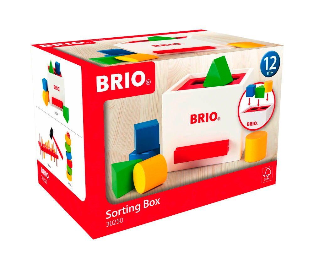 BRIO® Steckspielzeug Brio Kleinkindwelt Holz Sortierbox weiße Sortierbox 7 Teile 30250