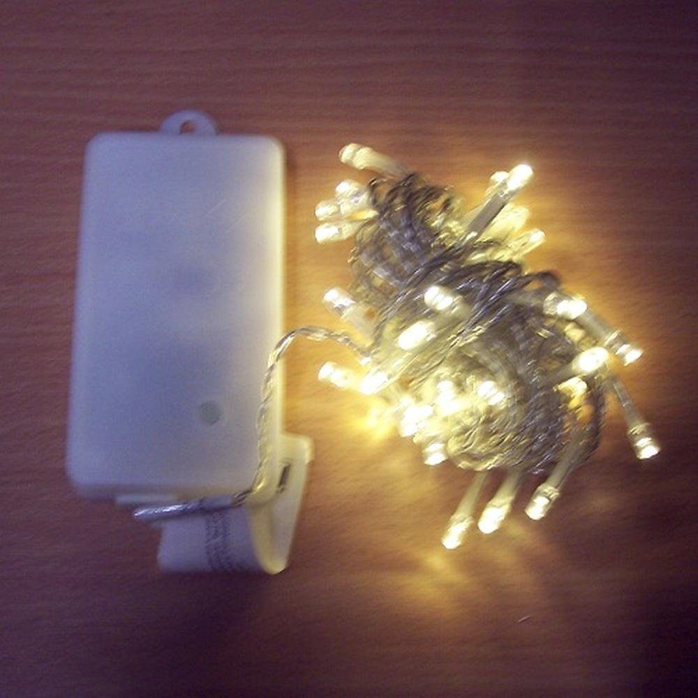 LED-Lichterkette BA11464 LED Lichterkette warmweiß Batterie 50er