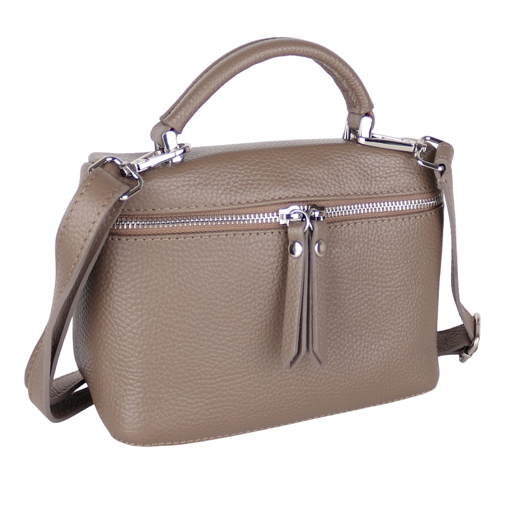 MIRROSI Henkeltasche Damen kleine Tasche aus Echtleder Schultertasche 20x15x8 cm, mit passendem Schulterriemen für vielseitigen Einsatz