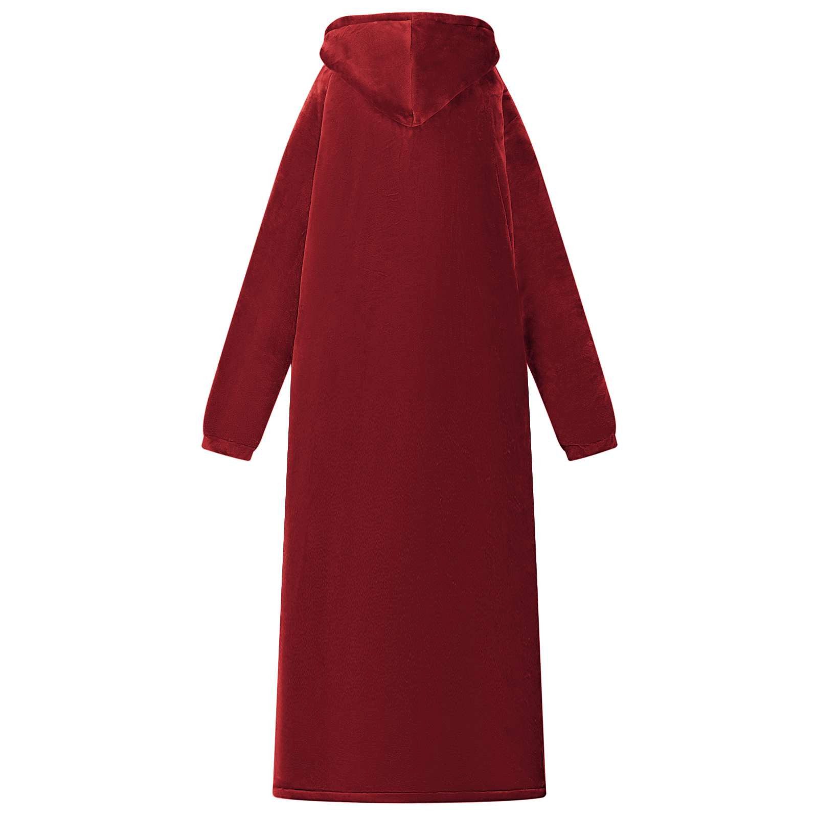 vidaXL Damenbademantel XL Decken-Hoodie Bordeauxrot xl Fleece und Flanell, 100% Baumwolle