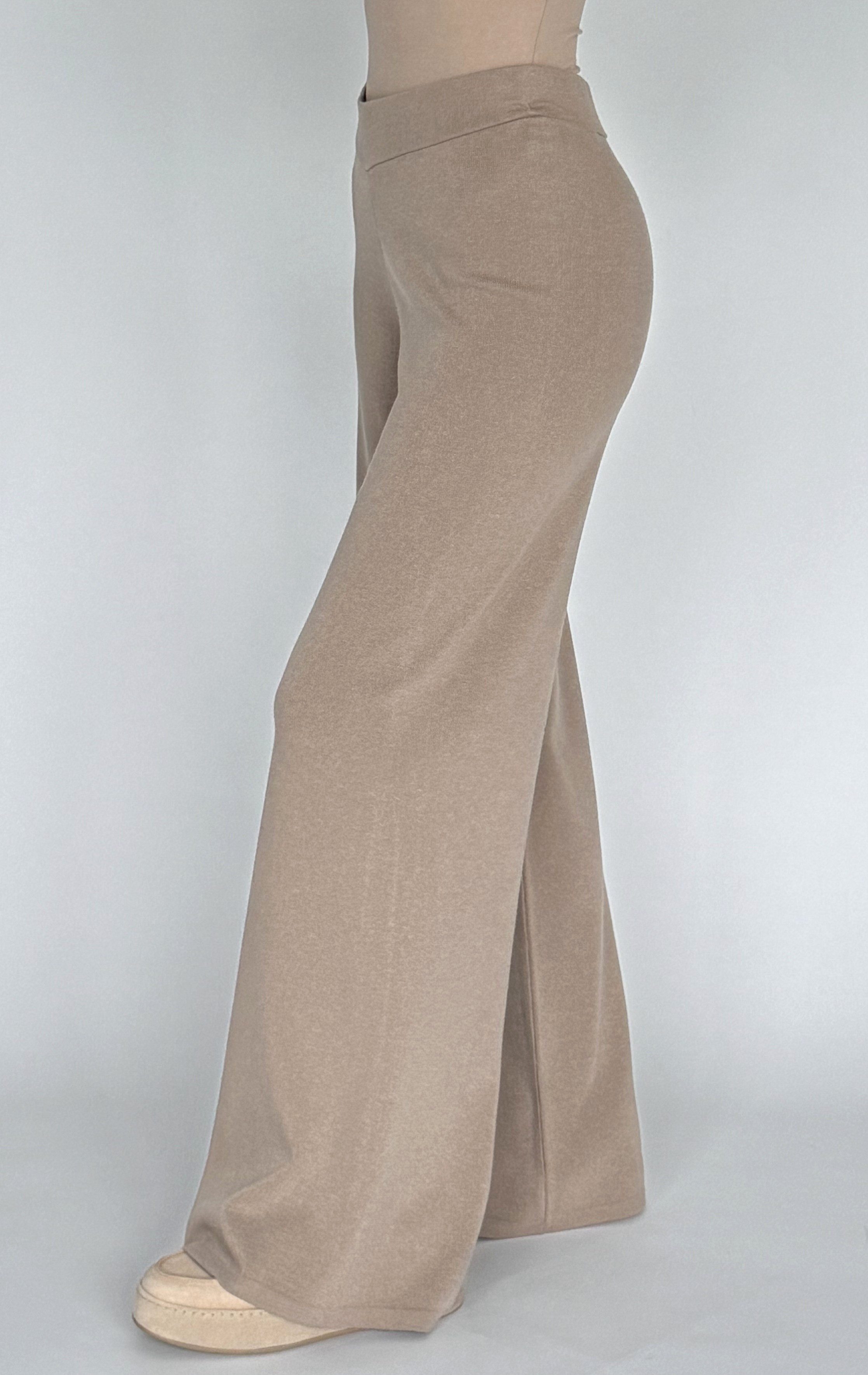 Zuckerwatte Strickhose mit weitem Beim aus wertiger Viskose Stretch Mischun günstig online kaufen