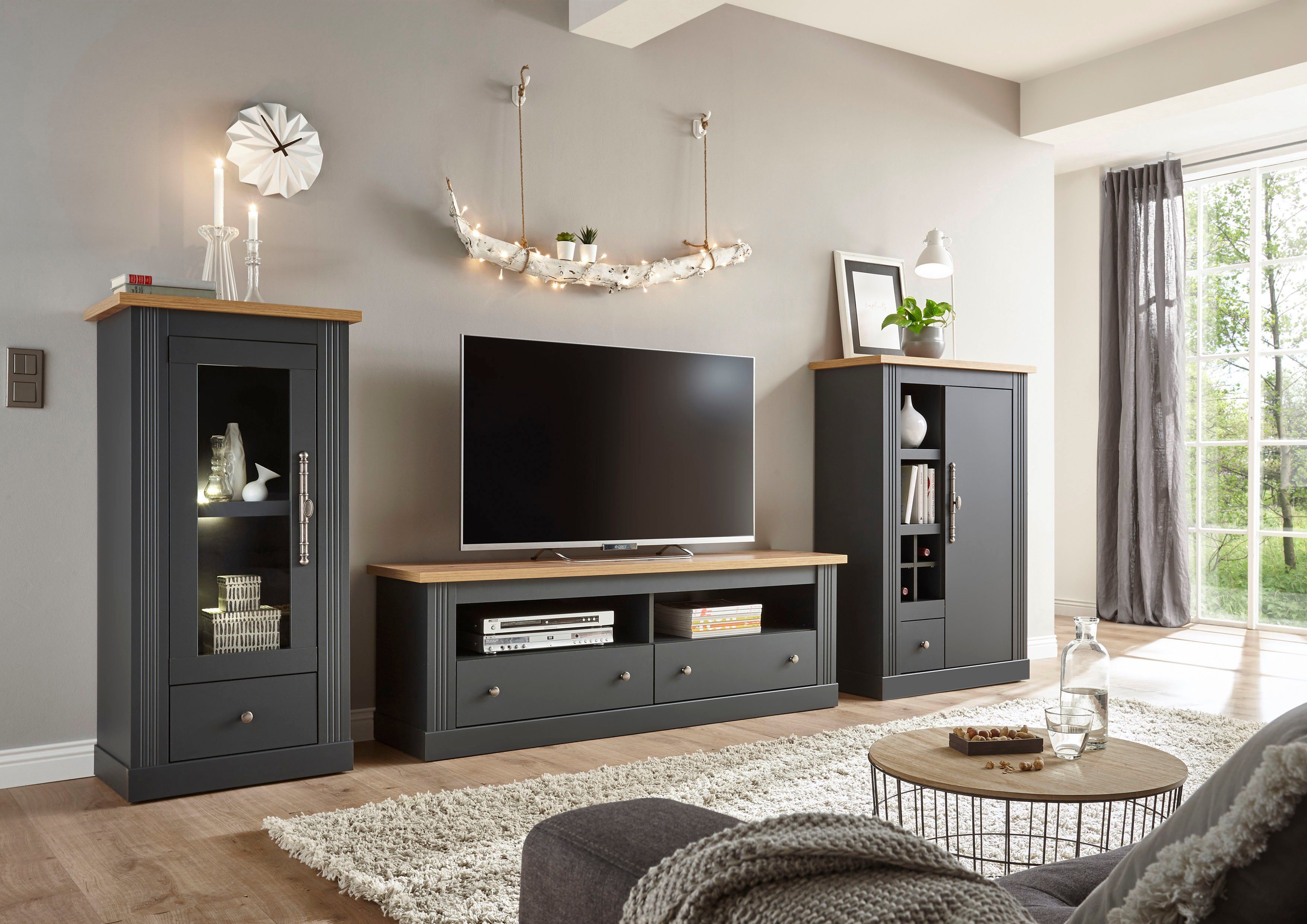 Home affaire Wohnwand Westminster TOPSELLER!, (Set, 3-St., Vitrine, Lowboar günstig online kaufen