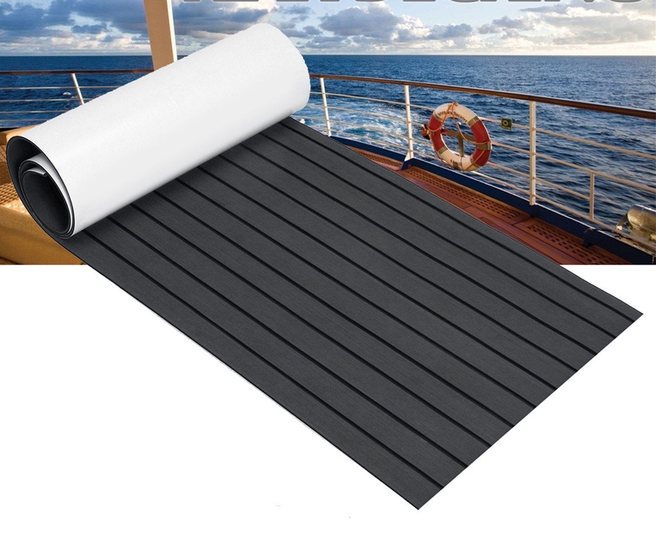 MECO Antirutschmatte, 6mm EVA Schaum Selbstklebend Bodenmatte für Yacht  Boot 230x90cm