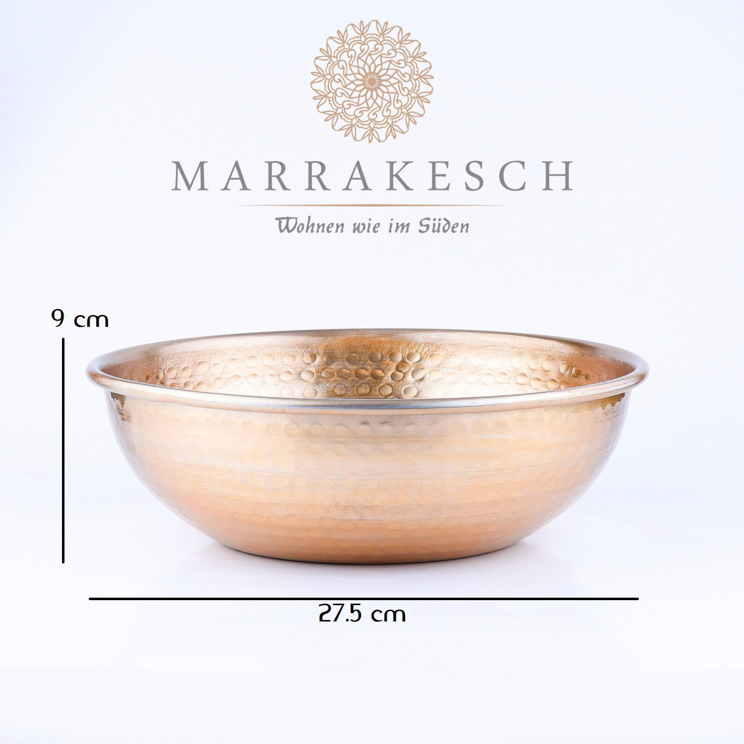 Marrakesch Orient & Mediterran Interior Dekotablett 3er Vintage Servierschale Schale Engla Gold 27cm (3 St), Handarbeit