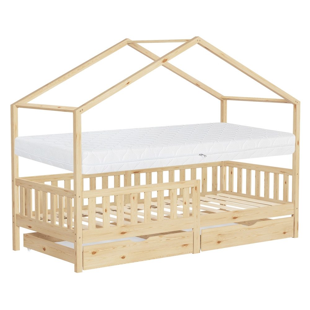 ML-DESIGN Spielbett Hausbett Kinderbett inkl. 2 günstig online kaufen