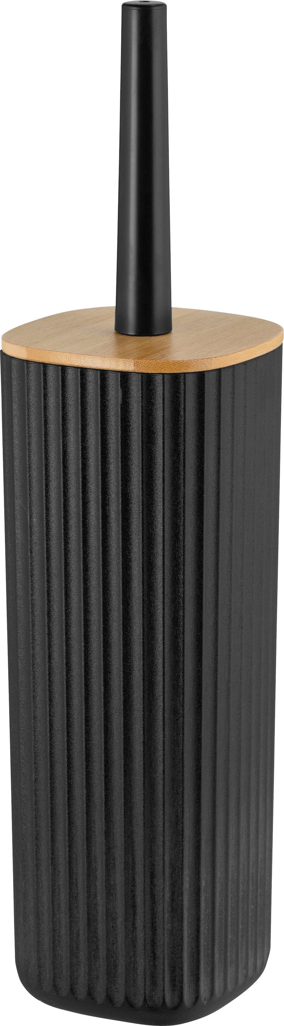 WENKO WC-Garnitur Rotello, schwarz, mit geschlosssener Form