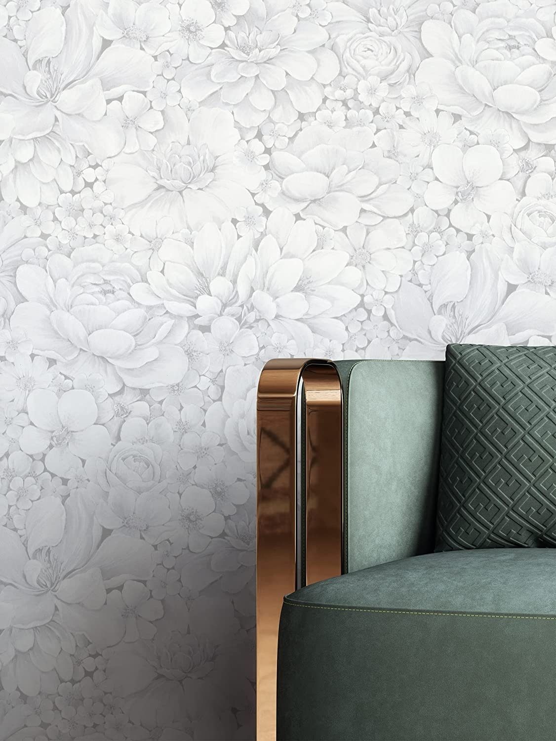Newroom Vliestapete, Weiß Tapete Floral Blumen günstig online kaufen