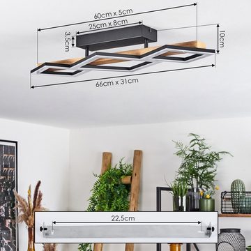 hofstein Deckenleuchte »Stoccareddo« moderne Deckenlampe aus Metall/Holz, 3000 Kelvin