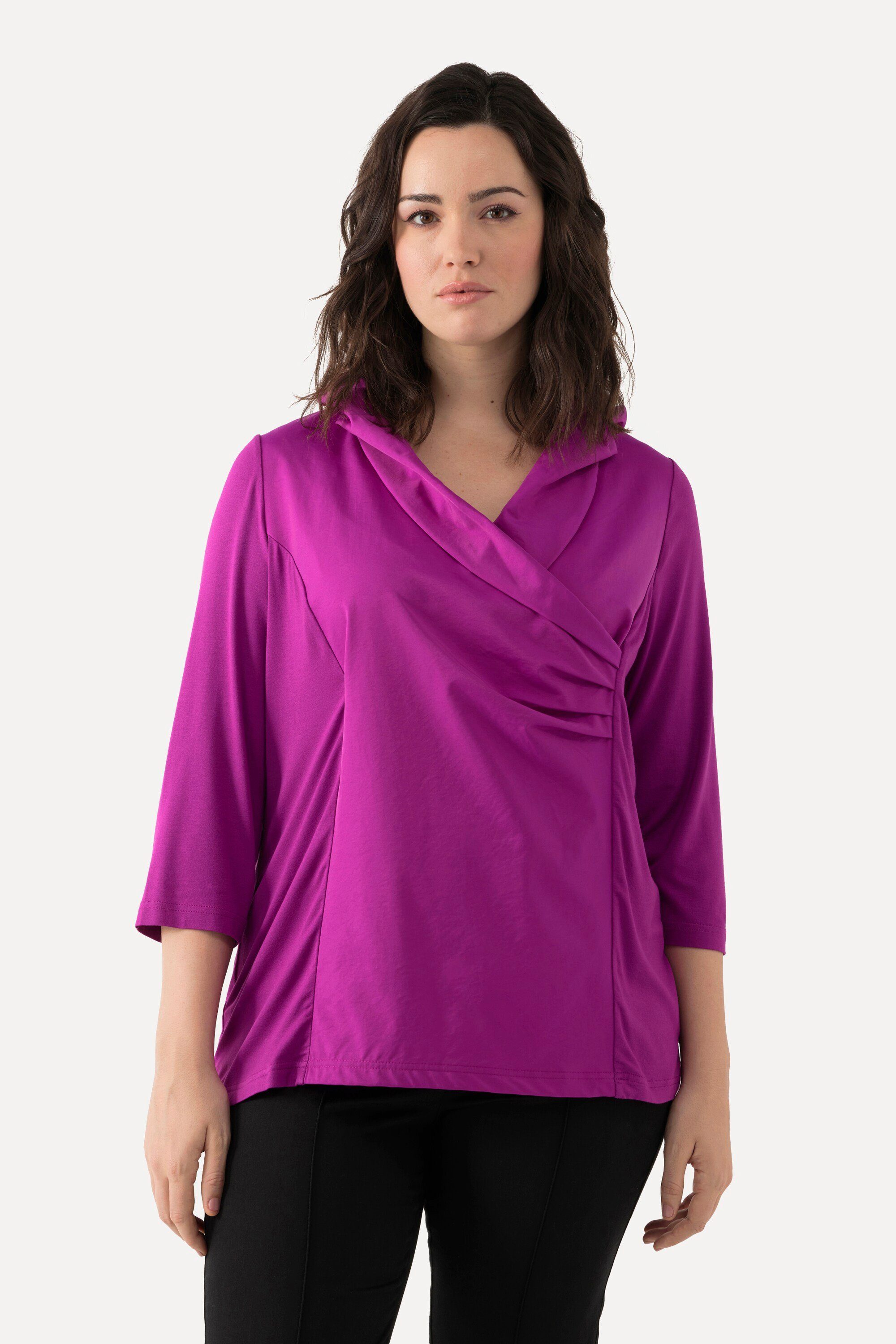 Ulla Popken T-Shirt Shirt Taft-Kragen Classic günstig online kaufen