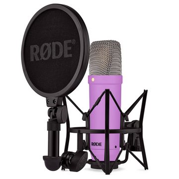 RØDE Mikrofon NT1 Signature Purple (Studio-Mikrofon Lila), mit Gelenkarm Weiss