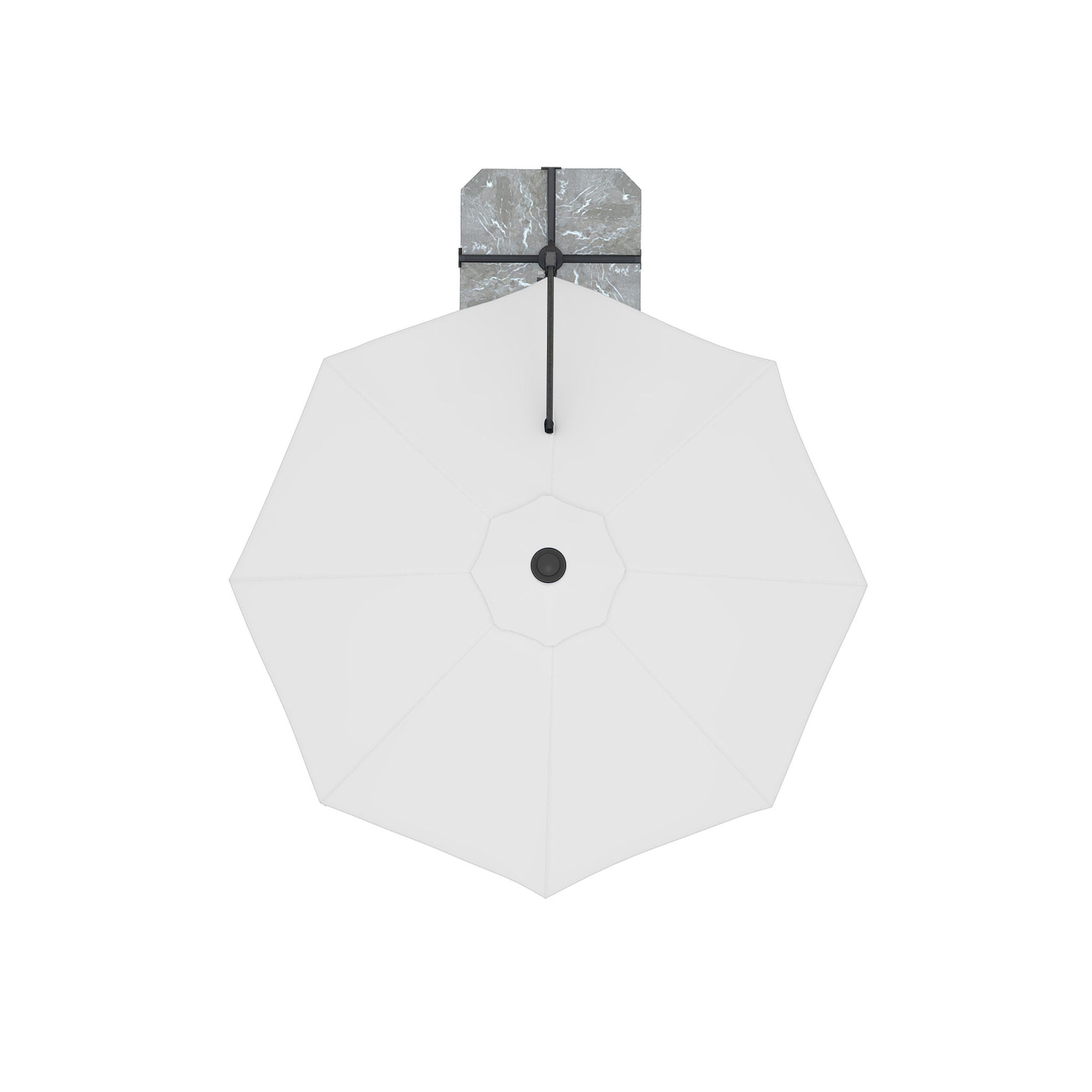 paramondo Ampelschirm Ampelschirm 3,5 m rund drehbar Kurbel Standkreuz weiß anthrazit, LxB: 350x350 cm, 360° Schwenkbar, Kurbelbedienung, Gestell inkl. Standkreuz