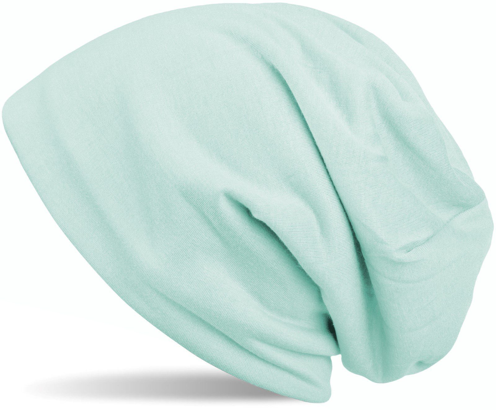 styleBREAKER Beanie (1-St) Unifarbene Beanie Mütze mit Fleece Mint hell