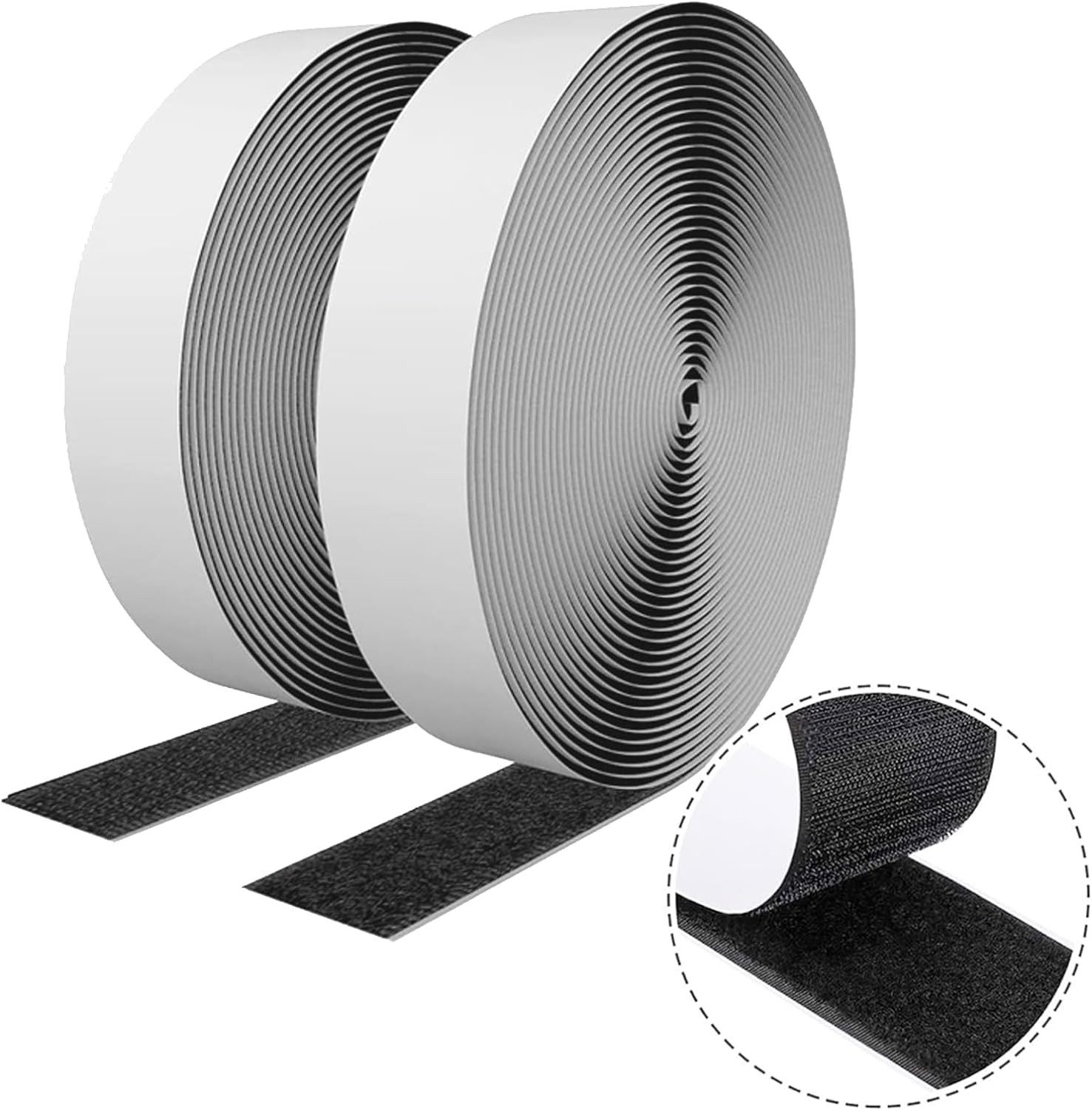 Klettband Klettband Selbstklebend Doppelseitig 2er Set Velcro Tape 10m x 20mm