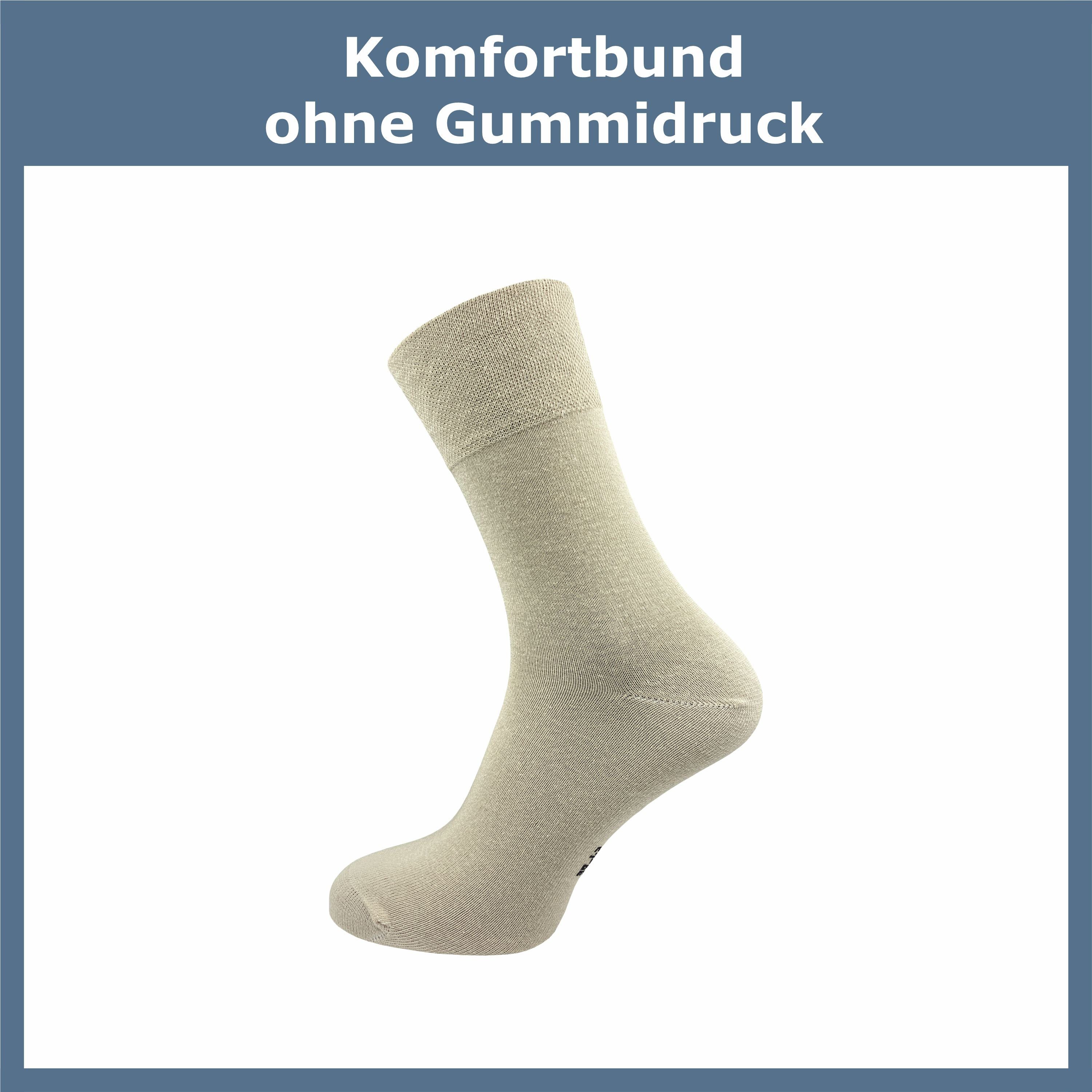 GAWILO Diabetikersocken für Damen ohne Gummidruck & ohne drückende Naht (6 Paar) Extra breiter Piquet-Strick am Komfortbund der nicht einschneidet