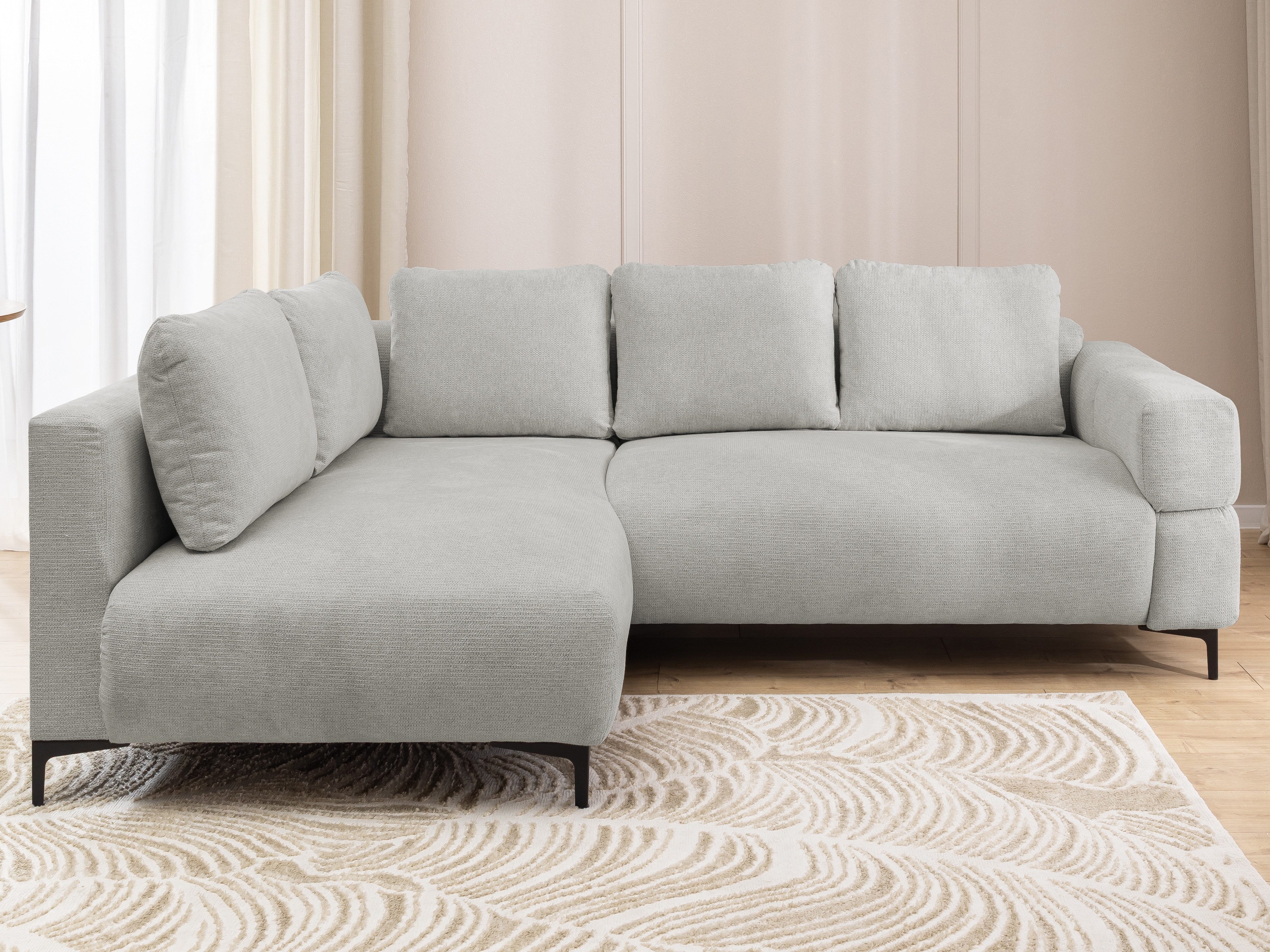 S-Style Möbel Ecksofa Cardea in Bubble-Optik aus weichem Strukturstoff mit hohem Sitzkomfort, mit Wellenfederung
