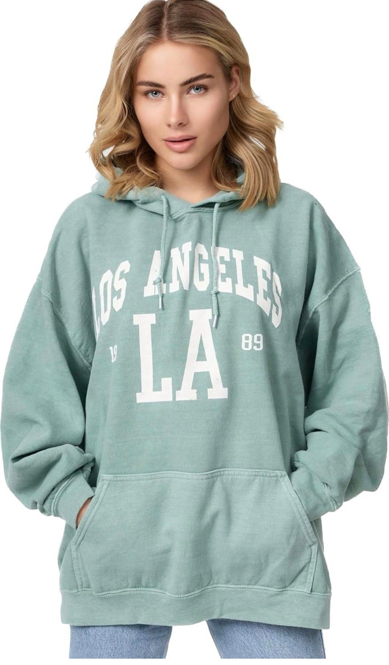 Worldclassca Hoodie Worldclassca Oversized Hoodie LA Kapuzenpullover Washed Sweatshirt NEU