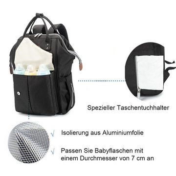 iceagle Wickelrucksack Baby Wickelrucksack Wickeltasche Große Kapazität Babytasche, (für Mama und Papa unterwegs, mit Laptopfach), mit tragbarer mobiler Wickelauflage Schnullerhalter Kinderwagengurte