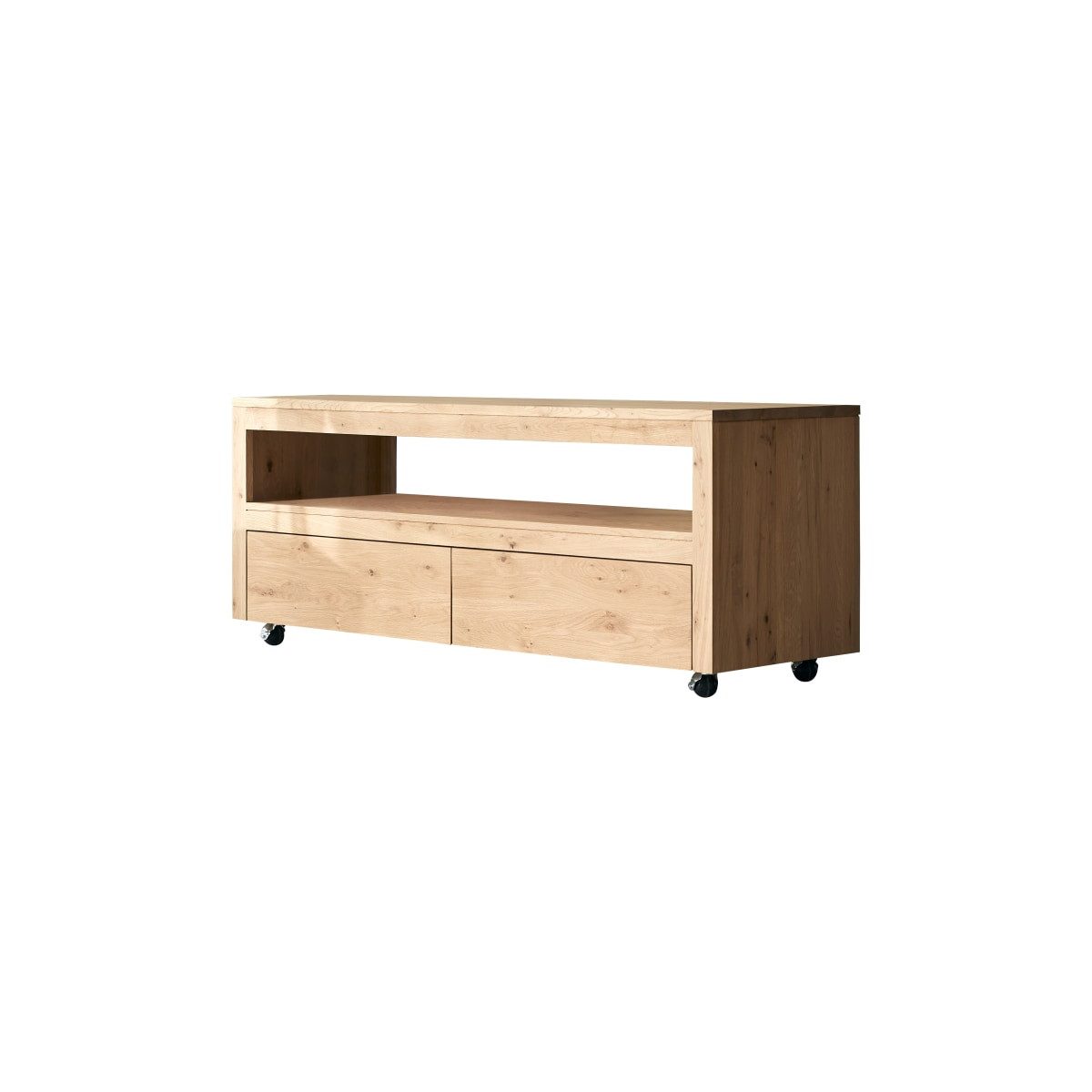 Tikamoon TV-Schrank TV-Schrank Anoa aus massivem Eichenholz mit Knoten, 140