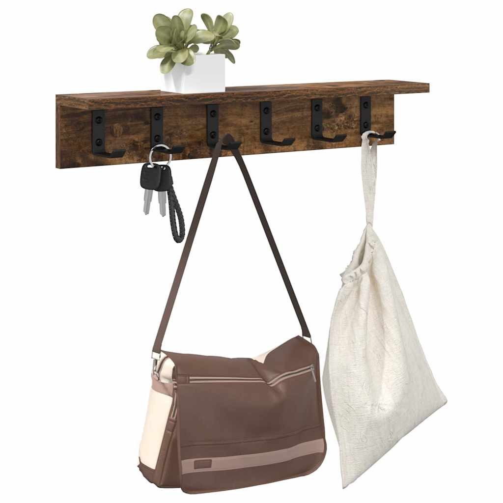 vidaXL Regal Wandmontierter Kleiderständer Räuchereiche 60 günstig online kaufen