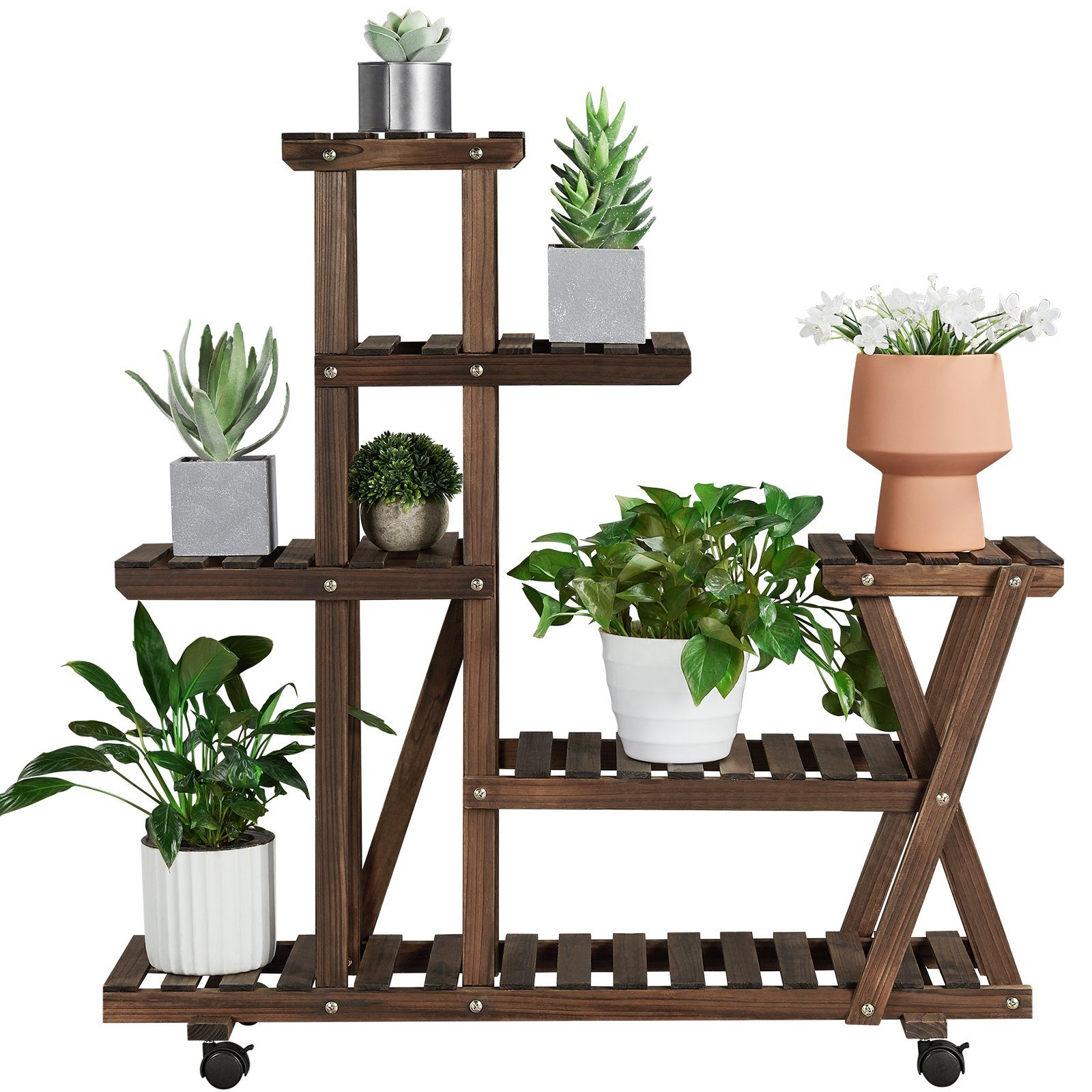 Yaheetech Blumenständer, Balkon Blumentreppe Holzregal mehrstöckig günstig online kaufen