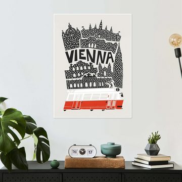 Posterlounge Poster Fox & Velvet, Vienna, Kinderzimmer Mid-Century Modern Grafikdesign