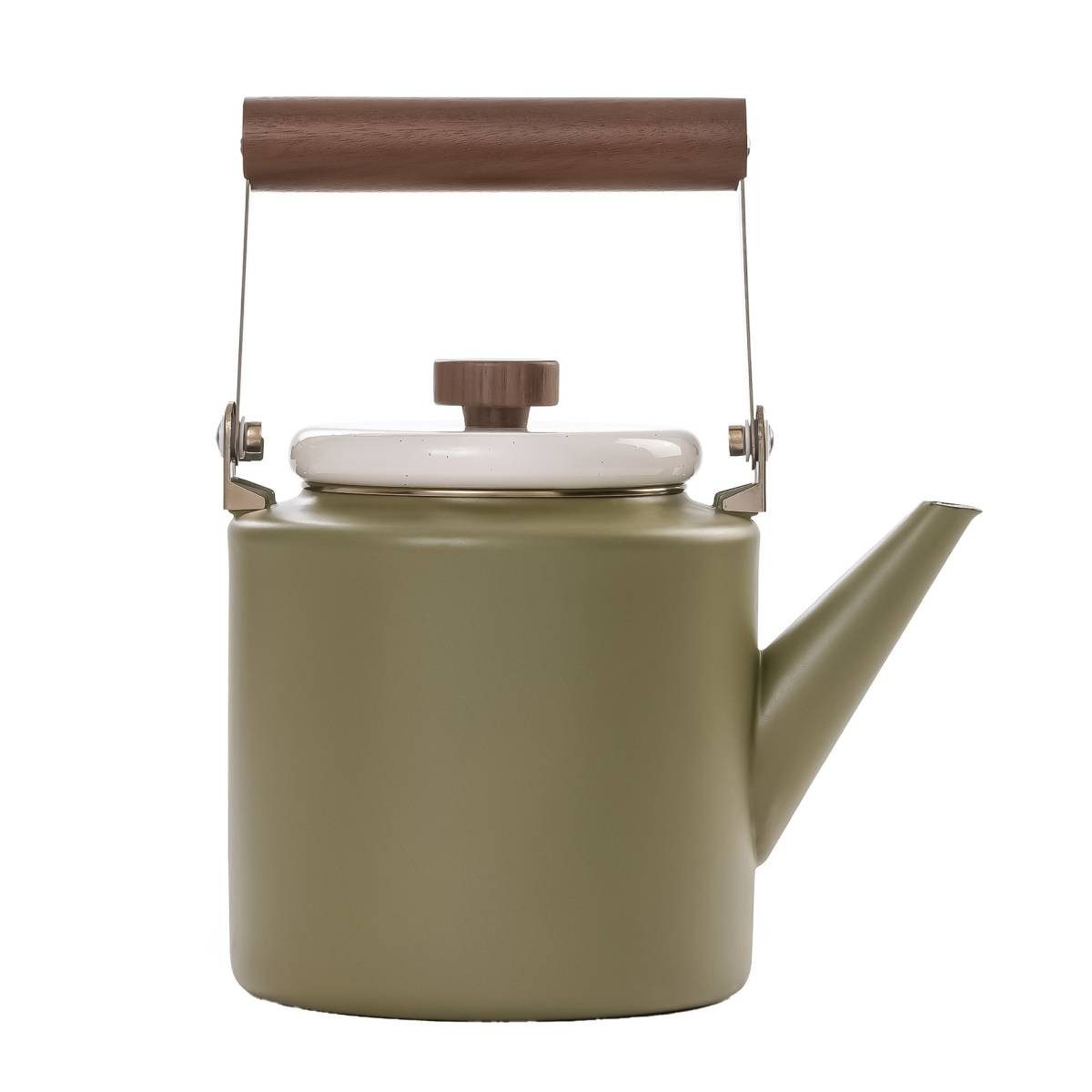 Barebones Kaffeekanne "Emaille" Retro Vintage Outdoor olive 2Tone 3,2L Teekanne, 3,2 l, robuste Outdoorkanne mit Retro Charme