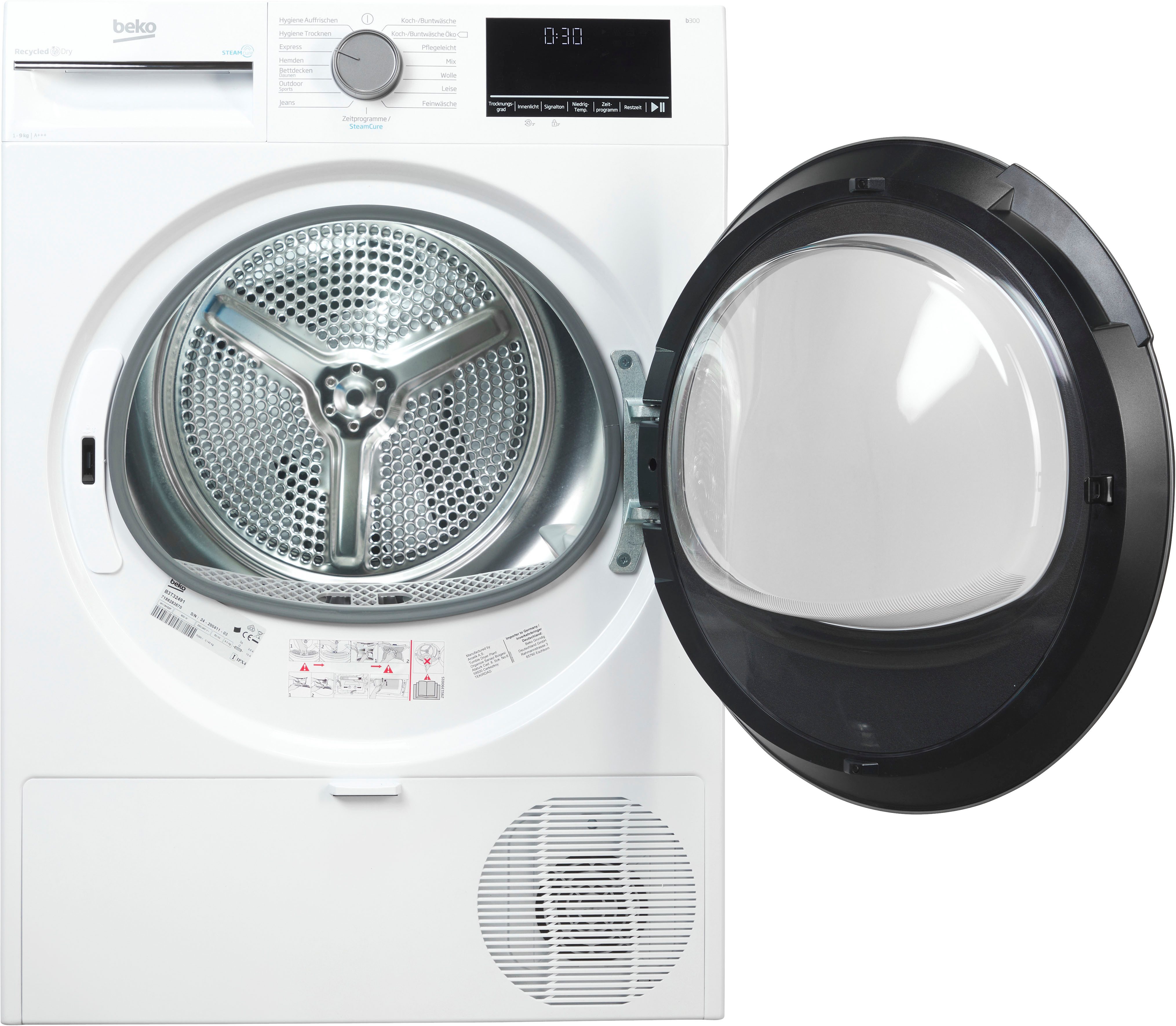 BEKO Wärmepumpentrockner B3T32491, Knitterschutz, Hygienic Refresh, ProSmart Inverter Motor