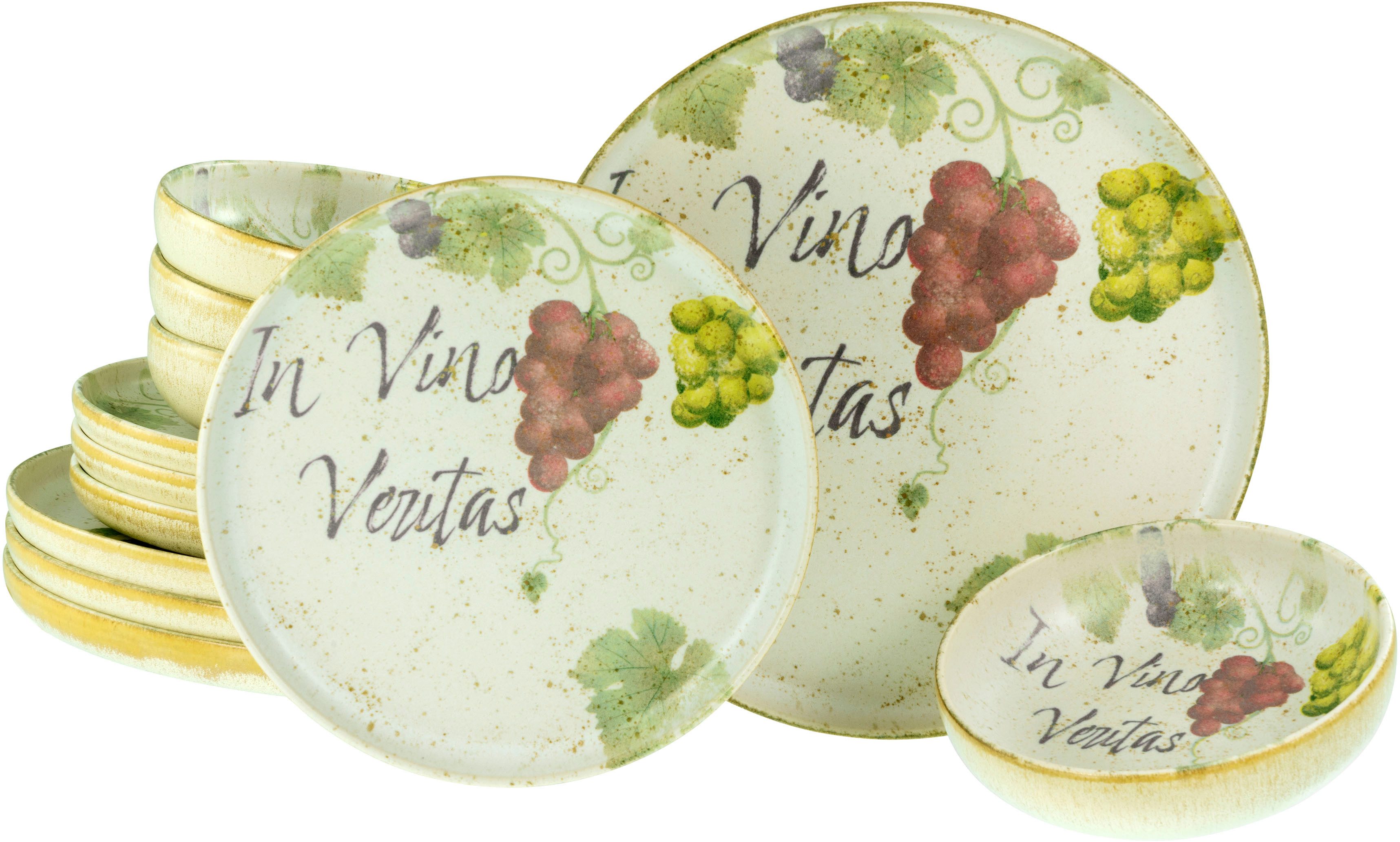 Teller-Set Uno In Vino Veritas, Tellerset 12-tlg