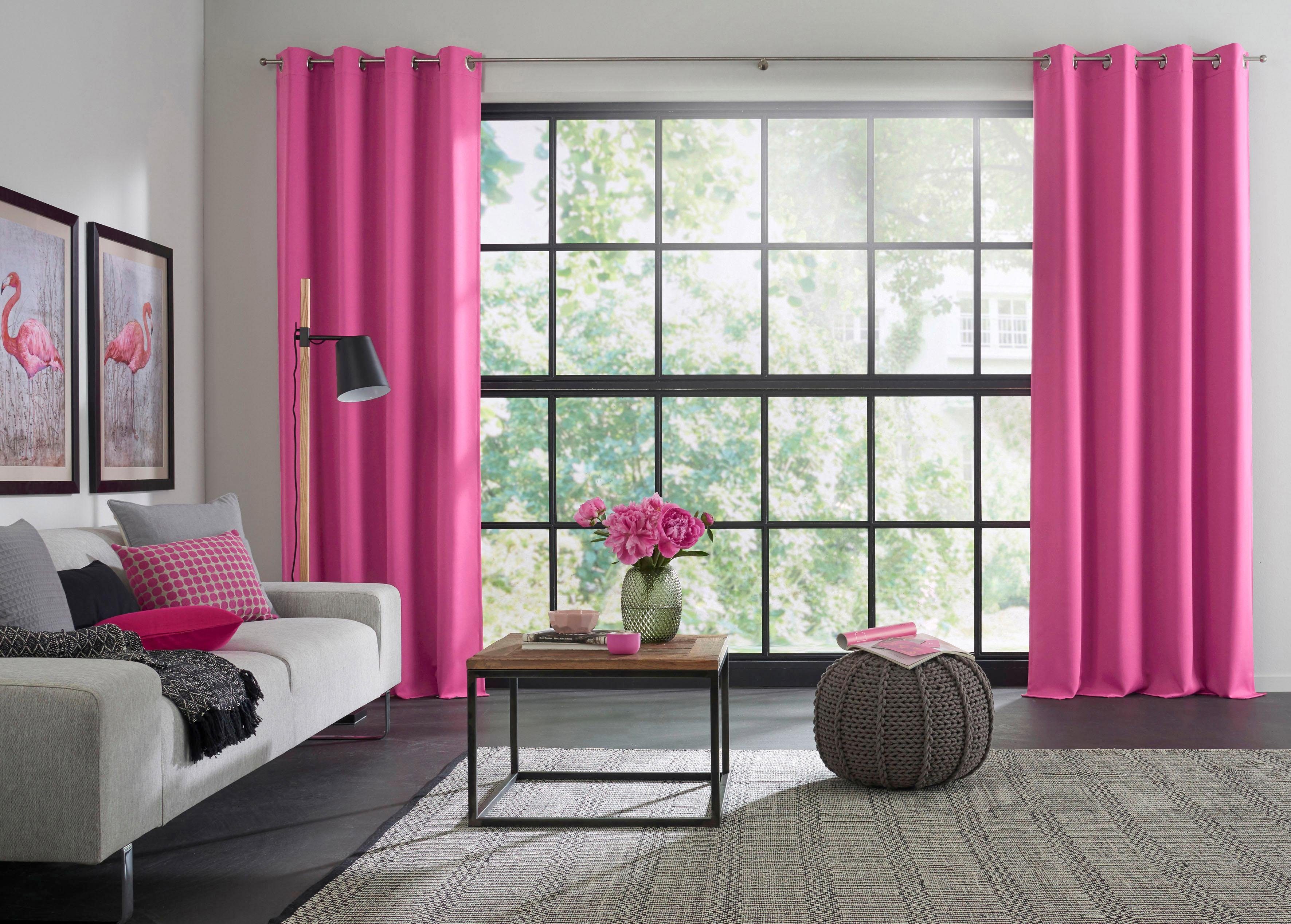 Vorhang Dim out, Wirth, Ösen (1 St), verdunkelnd pink