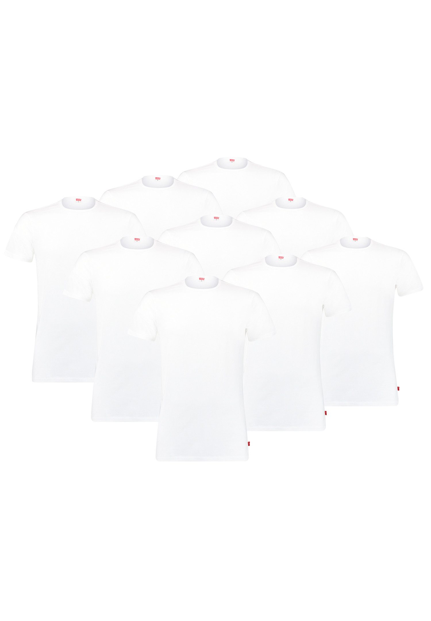 Levi's® Poloshirt LEVIS MEN SOLID CREW 9P ECOM (Packung, 9-tlg., 9er-Pack)