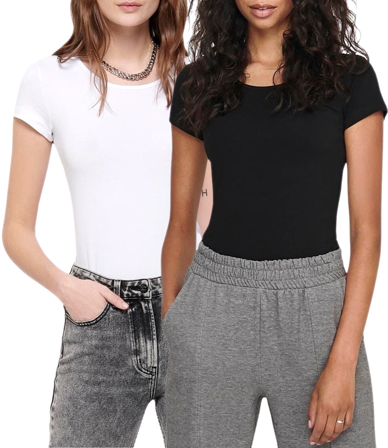 ONLY T-Shirt (Set) basic Rundhals Shirt günstig online kaufen