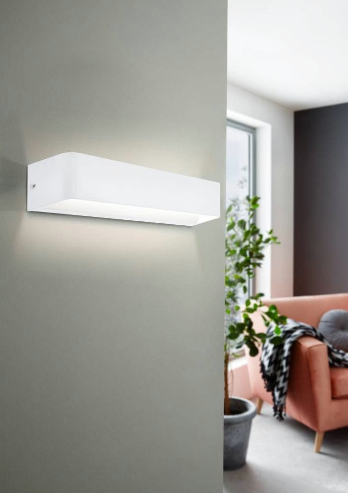 EGLO Wandleuchte SANIA 4, LED fest integriert, Warmweiß, Wohnzimmer, Esszimmer, Flur, minimalistisch, indirektes Licht,36,5x8cm