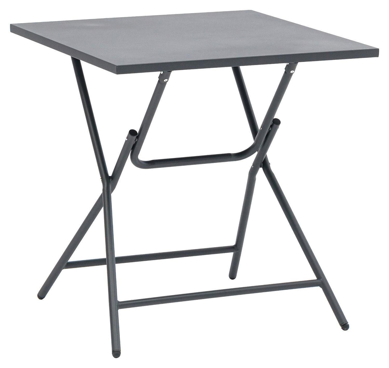 Sungörl Gartentisch RIO, B 70 x H 73 x T 70 cm, Klappbar, Anthrazit, Stahlgestell