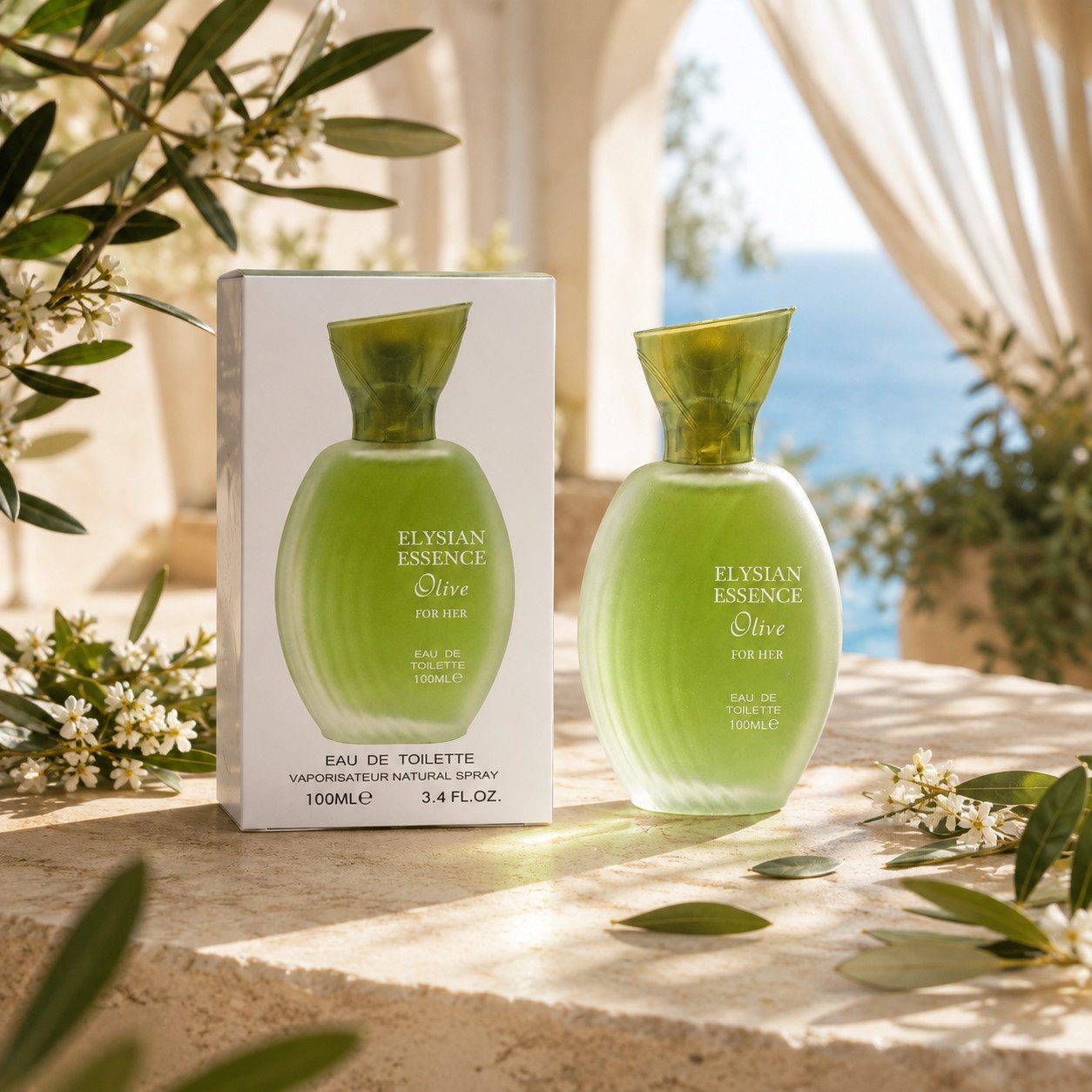 Fine Perfumery London Eau de Toilette Elysian Essence Olive For Her Damenduft Gourmand Cremig Süß 100ml, Hergestellt in UK, Damendüfte, Frisch