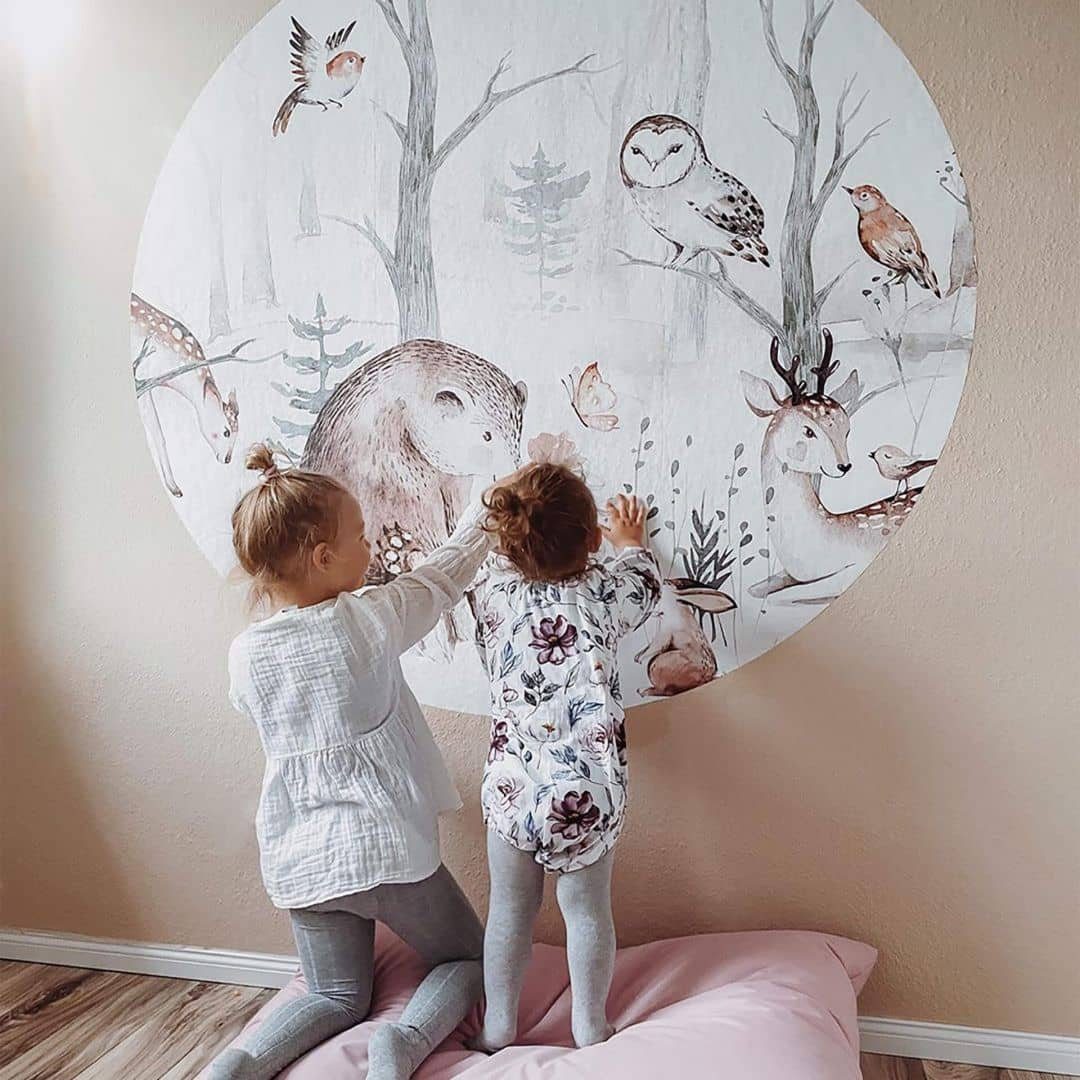 K&L Wall Art Fototapete Fototapete Kvilis Waldtiere Kinderzimmer Bär Reh Eu günstig online kaufen