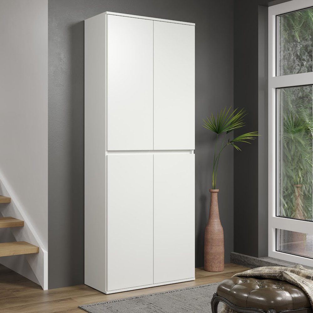 trendteam Mehrzweckschrank Nevada Multifunktionsschrank Schrank Garderobenschrank Weiß 74x191x34cm