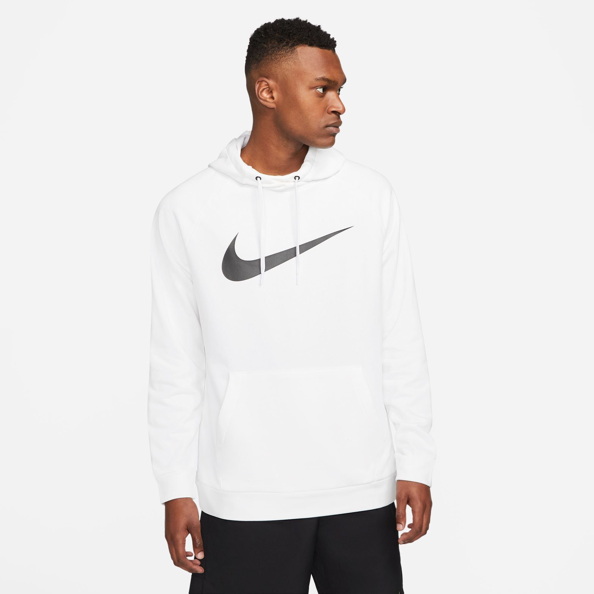 Nike Kapuzensweatshirt DRI-FIT MEN'S PULLOVER TRAINING HOODIE WHITE/BLACK